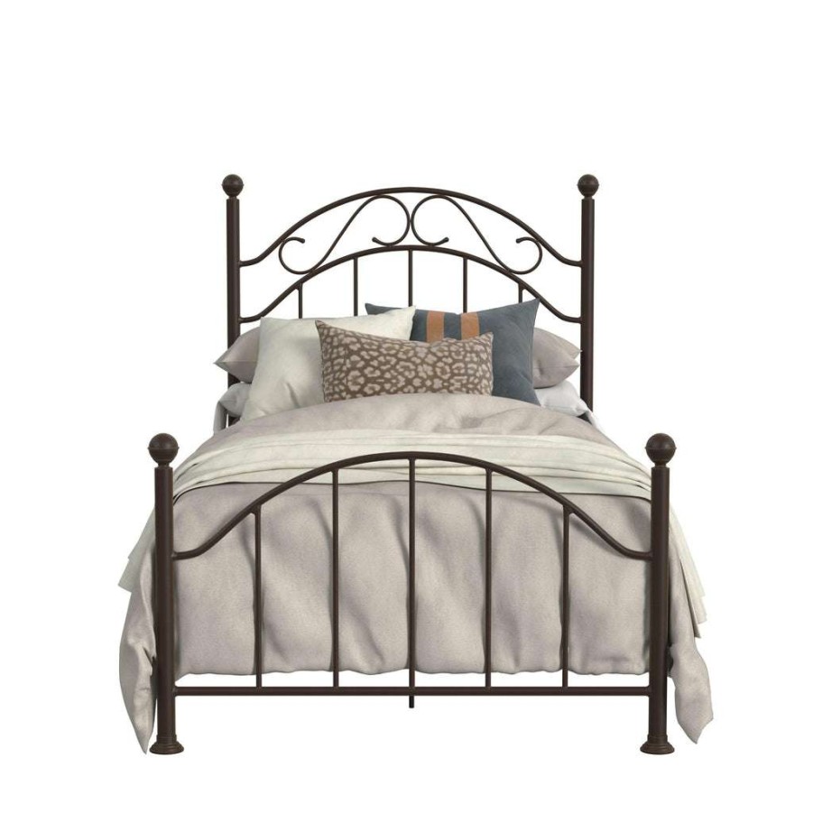 Bed * | Best Guaranteed Accentrics Home Scroll Metal Twin Bed In Brown, All-In-One