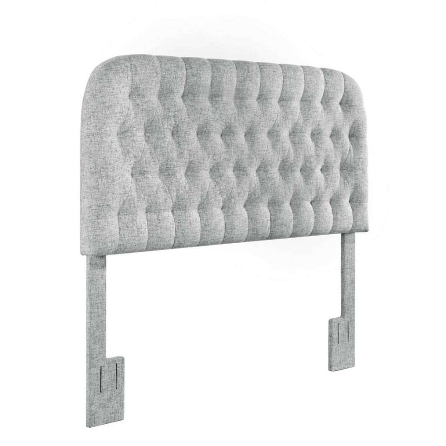 Headboard * | Best Guaranteed Accentrics Home Rounded Corner, Diamond Tufted King Or California King Upholstered Headboard In Platinum Gray