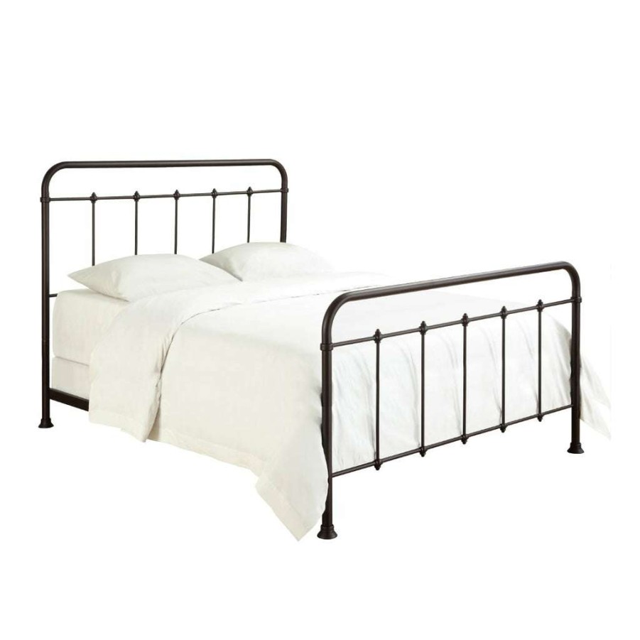 Bed * | Best Sellers Accentrics Home Curved Corner Metal King Bed In Brown