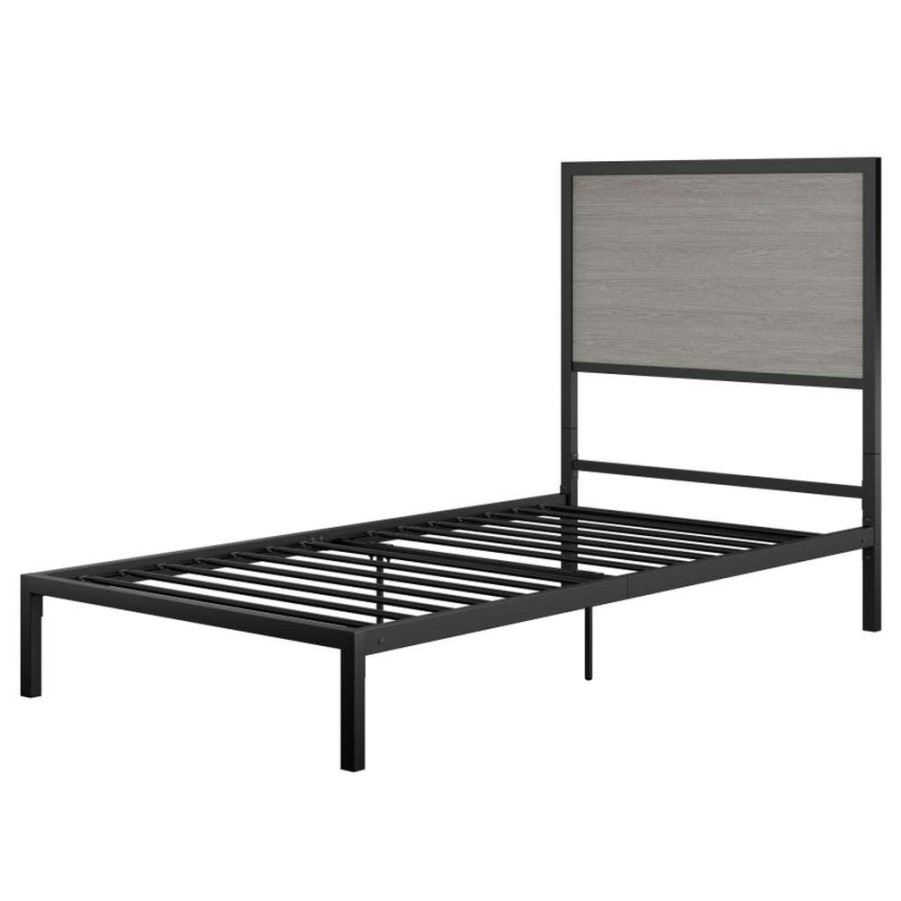 Bed * | High Quality Accentrics Home Modern Industrial Twin Platform Bed Finn Oak Gray