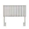 Table * | Discounts Accentrics Home Crushed-Velvet, Vertically Channeled, Adjustable King Or California King Headboard In Light Gray