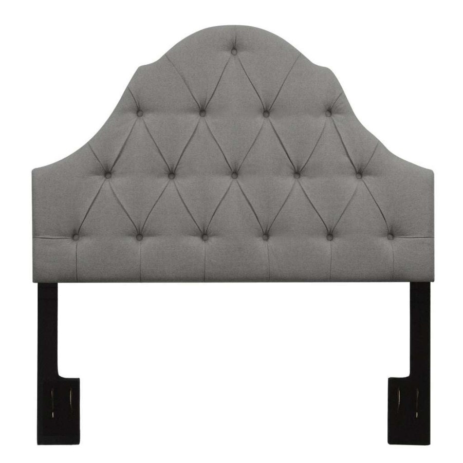 Headboard * | Discount Accentrics Home Camel Back Button Tufted King Upholstered Headboard In Ash