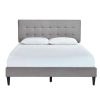 Bed * | Top Sell Accentrics Home Grid Tufted Upholstered Queen Platform Bed In Frost Gray