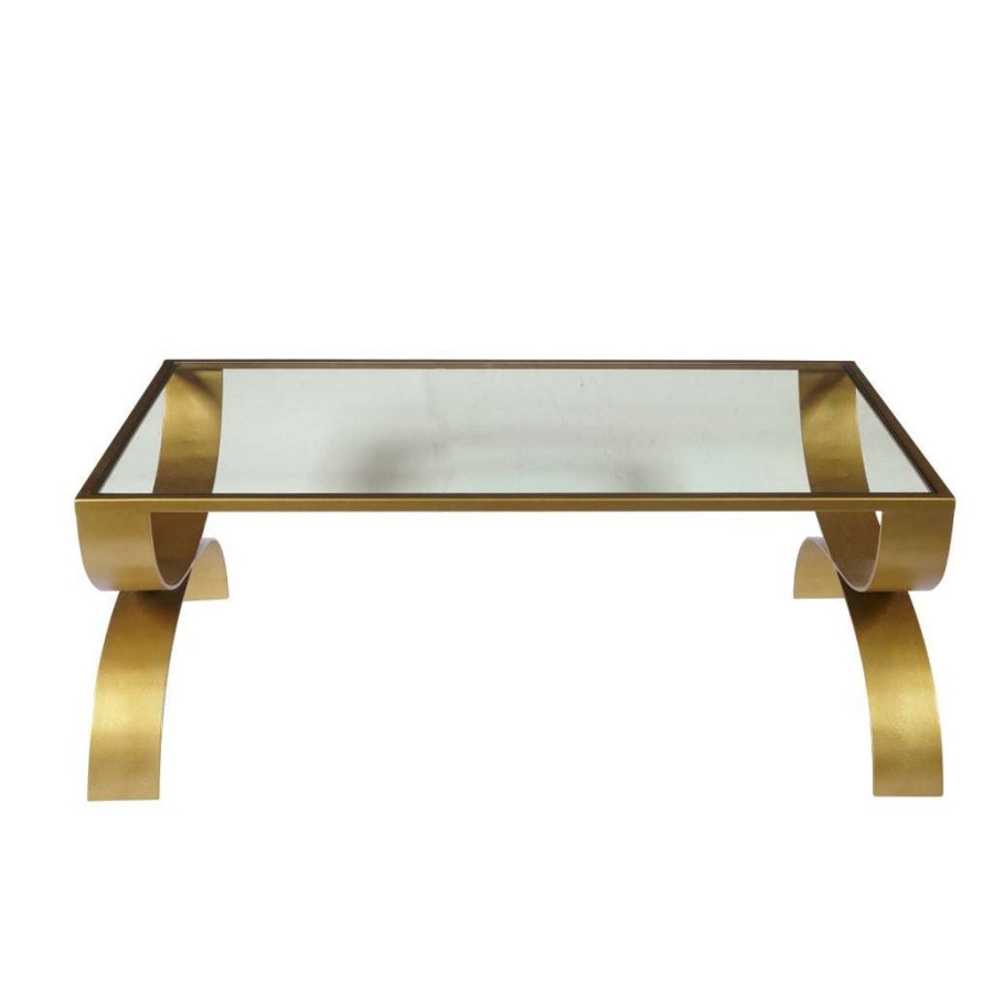 Table * | Discounts Accentrics Home Bella Iron Coffee Table With Glass Top