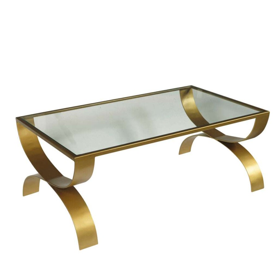 Table * | Discounts Accentrics Home Bella Iron Coffee Table With Glass Top