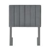 Table * | Best Guaranteed Accentrics Home Crushed-Velvet, Vertically Channeled, Adjustable Twin Headboard In Charcoal Gray