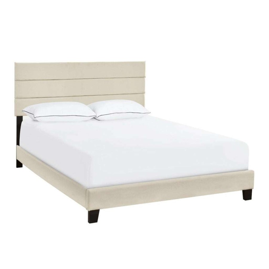 Bed * | Top Sellers Accentrics Home King One Box Slat Bed In Linen