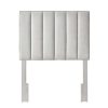 Table * | Official Accentrics Home Crushed-Velvet, Vertically Channeled, Adjustable Twin Headboard In Light Gray