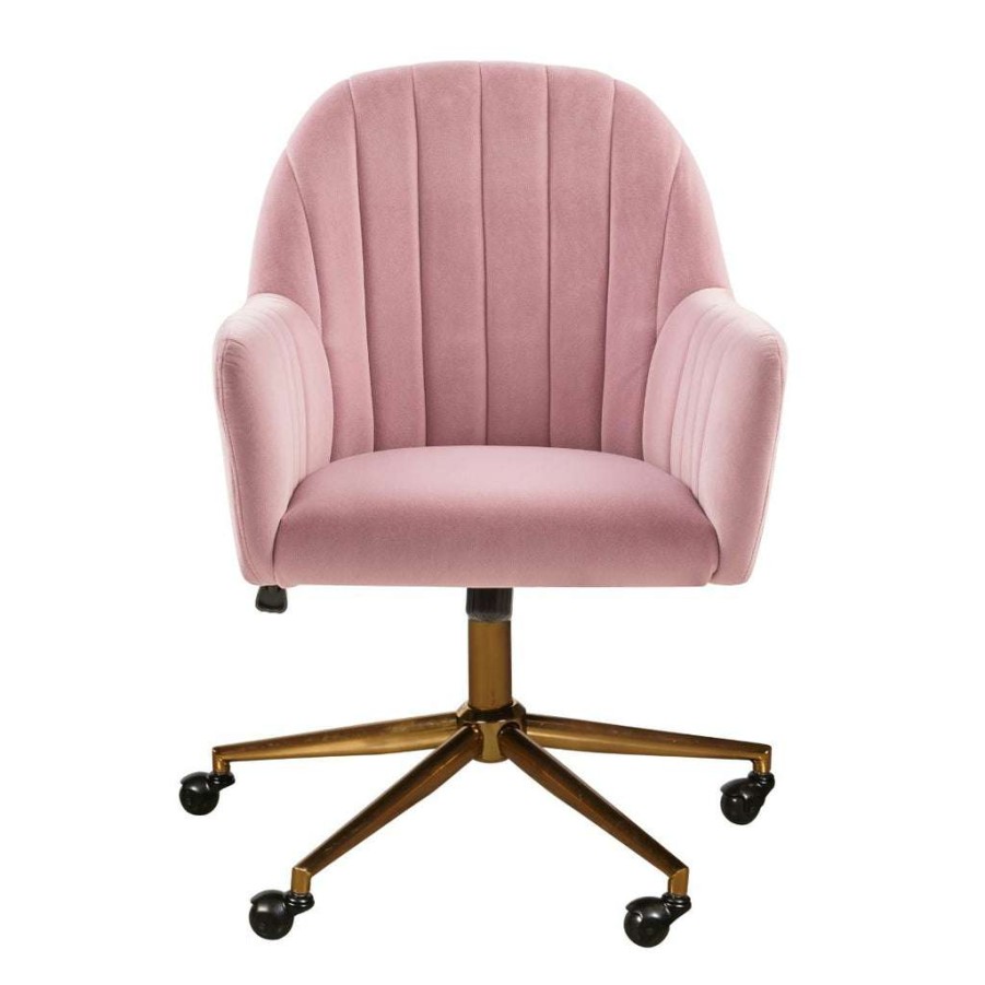 Chair * | Outlet Accentrics Home Channeled Back Office Chair In Blush