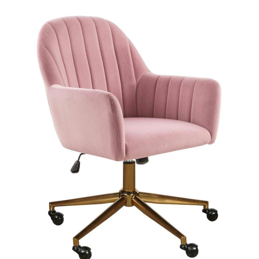 Chair * | Outlet Accentrics Home Channeled Back Office Chair In Blush