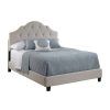 Bed * | Best Guaranteed Accentrics Home Scalloped Tufted King Upholstered Bed In Soft Beige