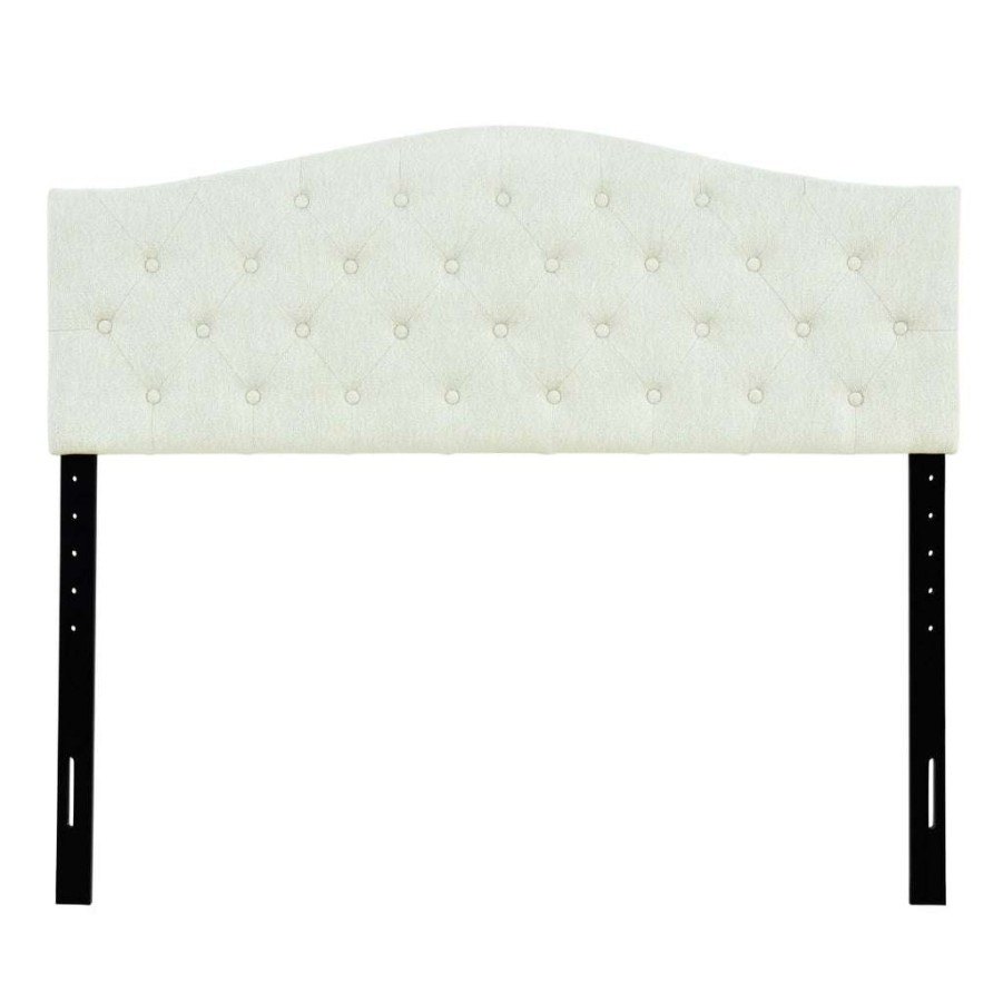 Headboard * | Discount Accentrics Home Cambelback Button Tufted King Headboard Beige