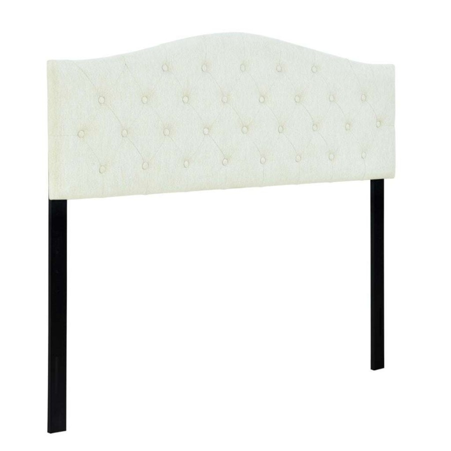 Headboard * | Discount Accentrics Home Cambelback Button Tufted King Headboard Beige