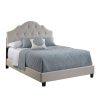 Bed * | Outlet Accentrics Home Scalloped Tufted Full Upholstered Bed In Soft Beige