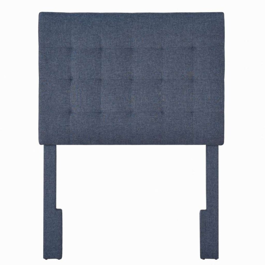 Headboard * | Best Guaranteed Accentrics Home Mid-Century Modern, Grid Tufted Twin Upholstered Headboard In Denim Blue