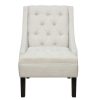 Chair * | Popular Accentrics Home Button Tufted Accent Chair In Avanti Powder White