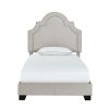 Bed * | Best Sale Accentrics Home Queen Anne Nailhead Trim Upholstered Twin Bed In Light Gray