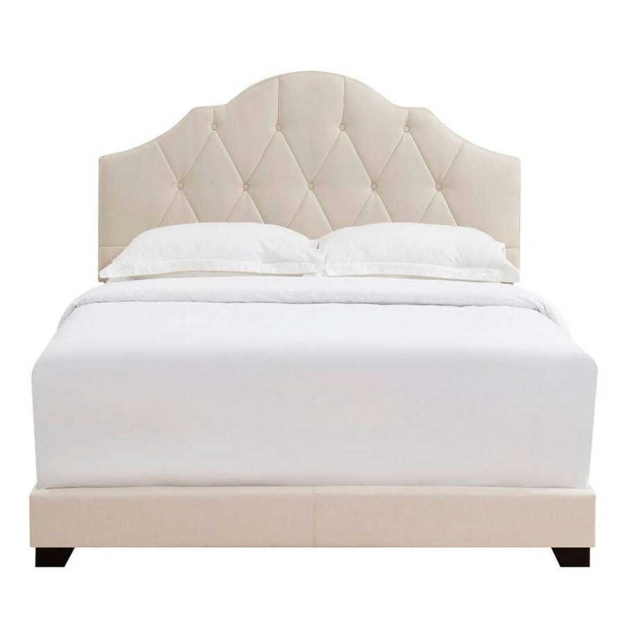 Bed * | Best Guaranteed Accentrics Home Saddle Tufted Full Upholstered Bed In Cream