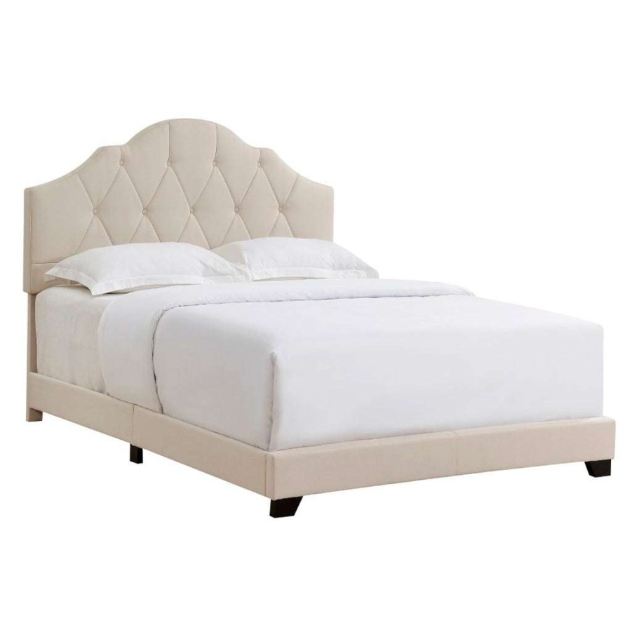 Bed * | Best Guaranteed Accentrics Home Saddle Tufted Full Upholstered Bed In Cream