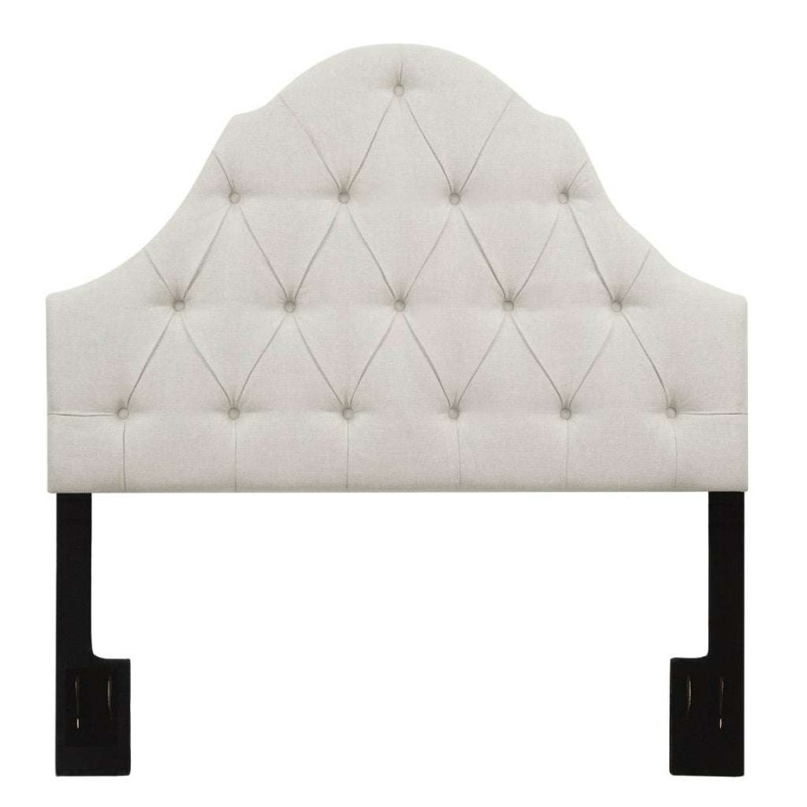 Headboard * | Popular Accentrics Home Camel Back Button Tufted Full/ Queen Upholstered Headboard In Linen