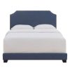 Bed * | Outlet Accentrics Home Clipped Corner Upholstered Queen Bed In Heathered Denim Blue