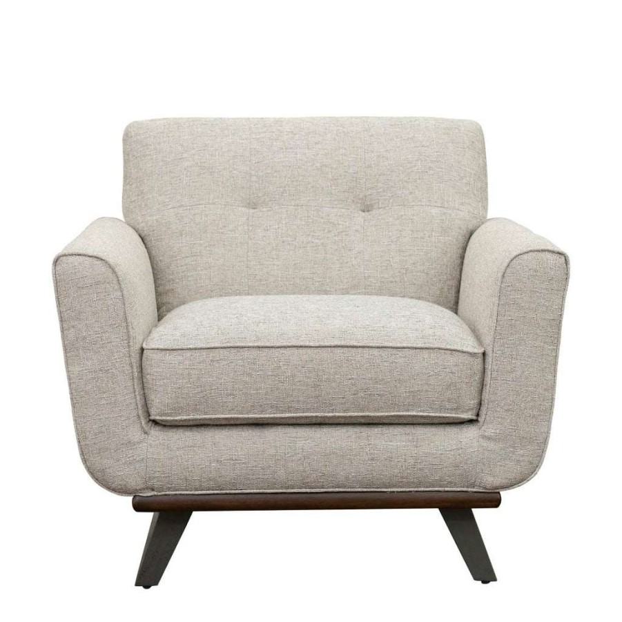 Chair * | Latest Accentrics Home Button Tufted Wood & Metal Base Beige Chair