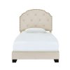 Bed * | Best Guaranteed Accentrics Home Diamond Tufted, Nailhead Trim Twin Upholstered Bed In Cream