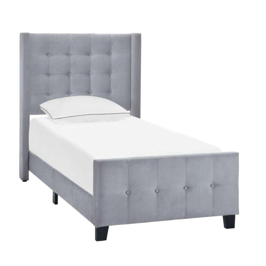 Bed * | Best Sellers Accentrics Home Twin Modern Wing Bed In Dove