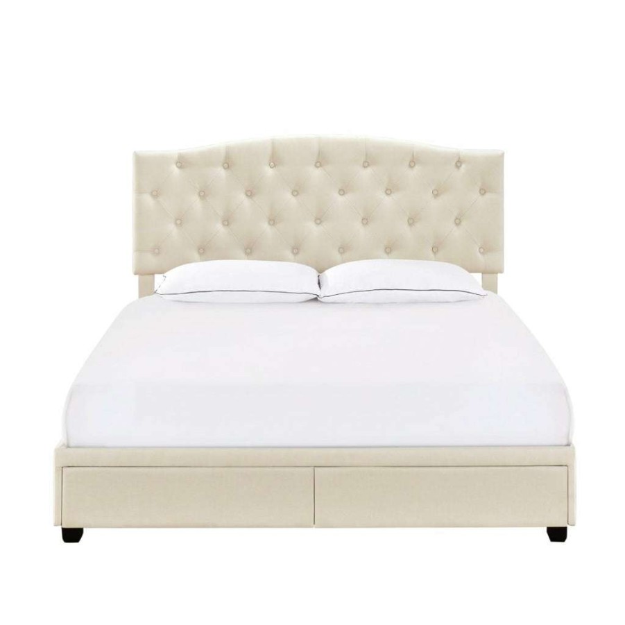 Bed * | Best Sale Accentrics Home Queen Tufted Storage Bed Inlinen