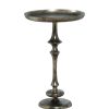 Table * | High Quality Accentrics Home Silhouette Pedestal Table In Antique Nickel Silver