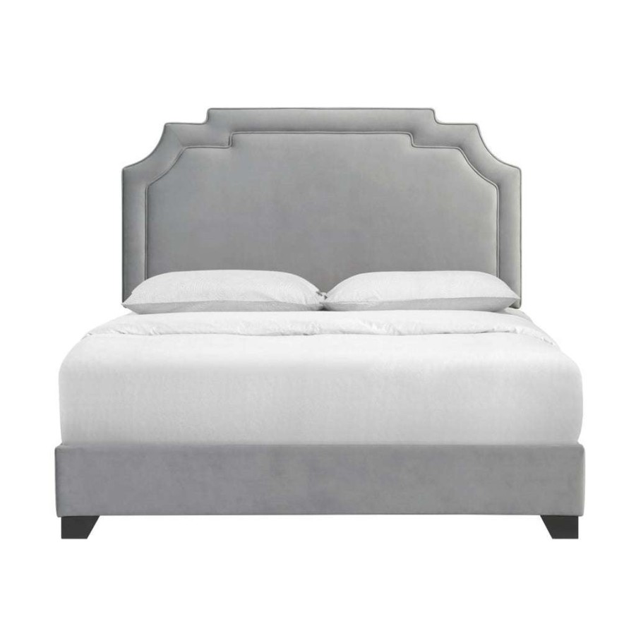 Bed * | Best Sale Accentrics Home Heirloom Light Gray Queen Platform Bed