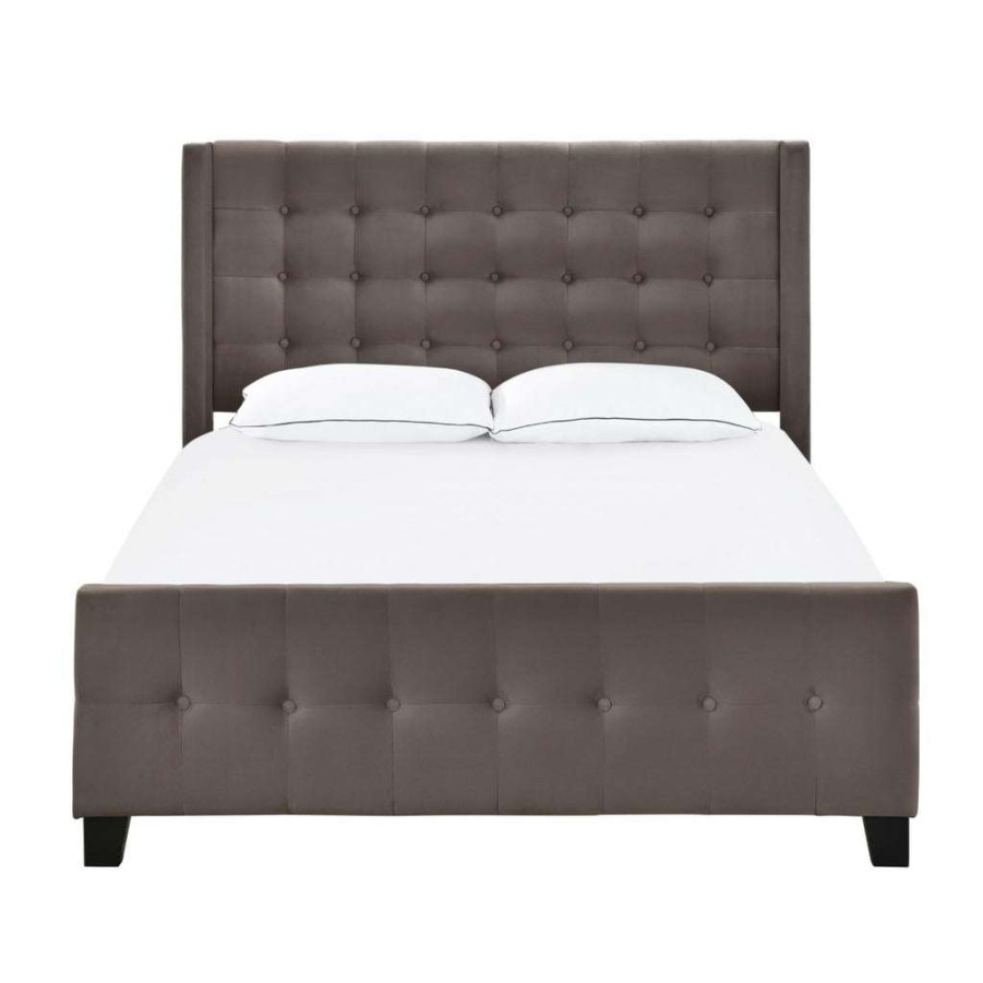 Bed * | Discount Accentrics Home King Modern Wing Bed In Mink