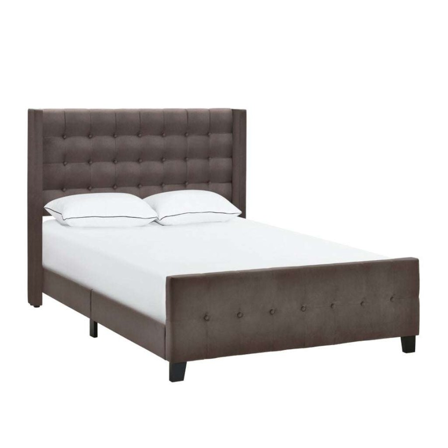 Bed * | Discount Accentrics Home King Modern Wing Bed In Mink