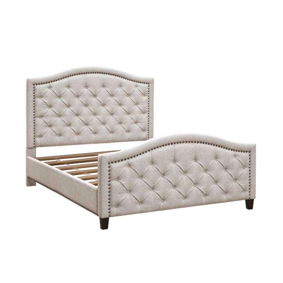 Bed * | High Quality Accentrics Home Button Tufted Upholstered King Platform Bed