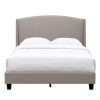 Bed * | Discounts Accentrics Home Shelter Style Upholstered Wingback Queen Bed In Storm Grey