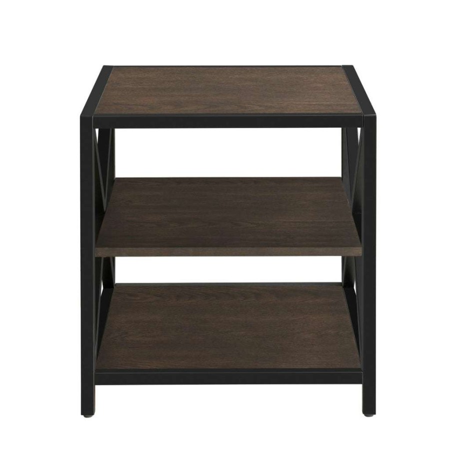 Table * | Official Accentrics Home Dark Brown Metal Framed Three Shelf End Table