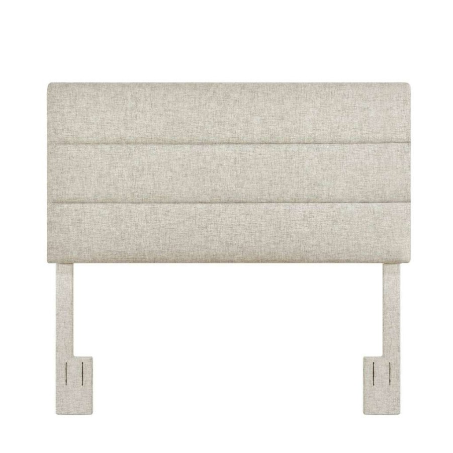 Table * | Popular Accentrics Home Horizontally Channeled, Adjustable Full Or Queen Headboard In Light Gray