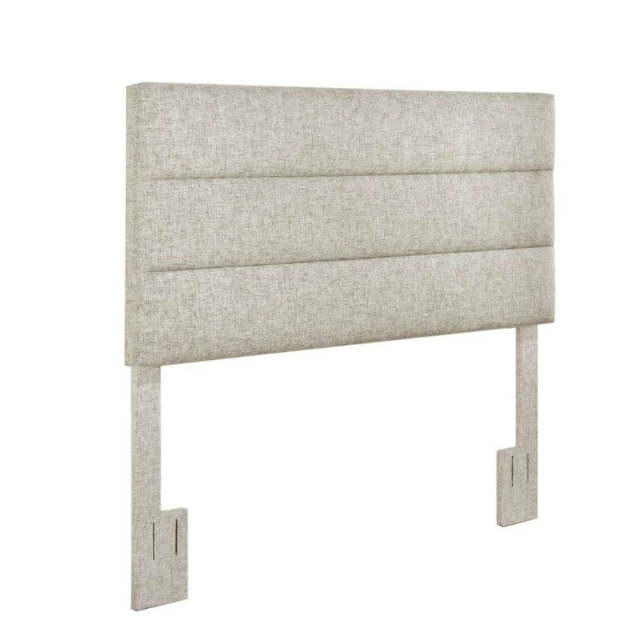 Table * | Popular Accentrics Home Horizontally Channeled, Adjustable Full Or Queen Headboard In Light Gray