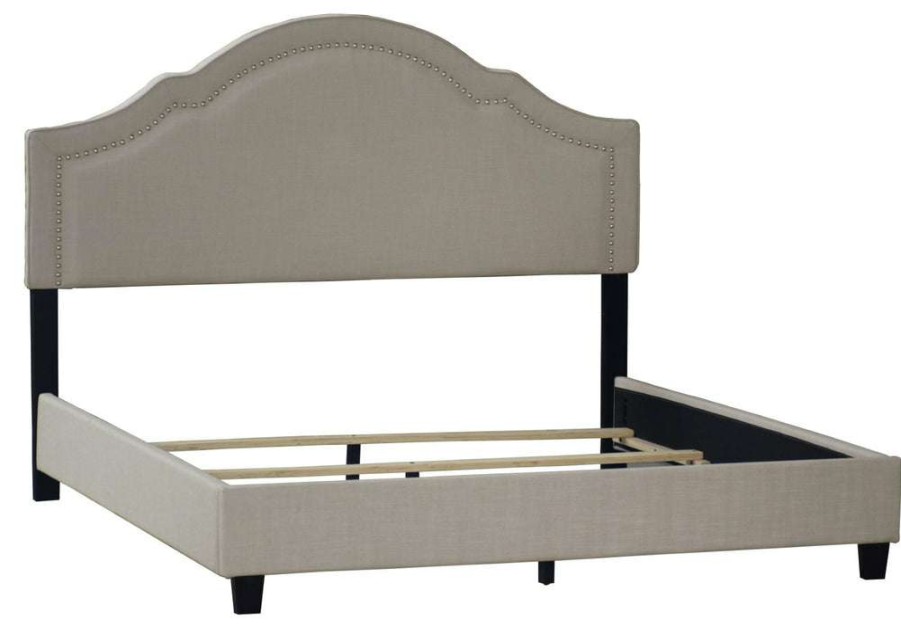 Bed * | Excellent Quality Accentrics Home Shaped Nailhead Upholstered King Bed