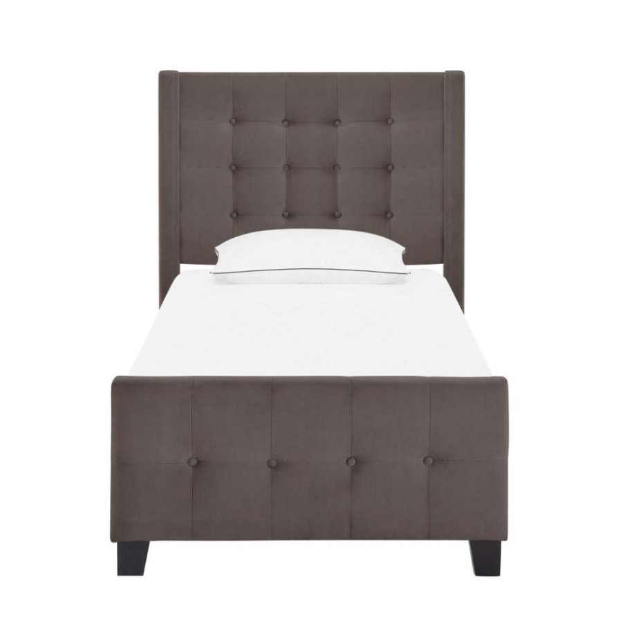 Bed * | Hot Sale Accentrics Home Twin Modern Wing Bed In Mink