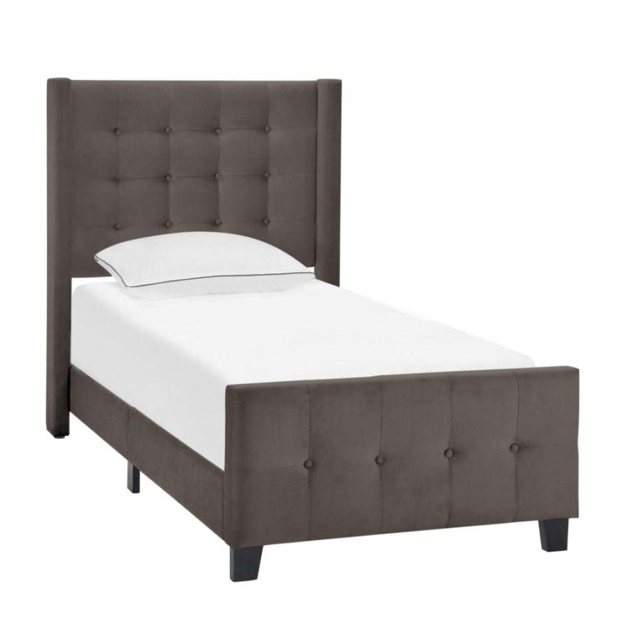 Bed * | Hot Sale Accentrics Home Twin Modern Wing Bed In Mink