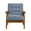 Chair * | Popular Accentrics Home Button Tuft Back Wood Frame Armchair- Cornflower