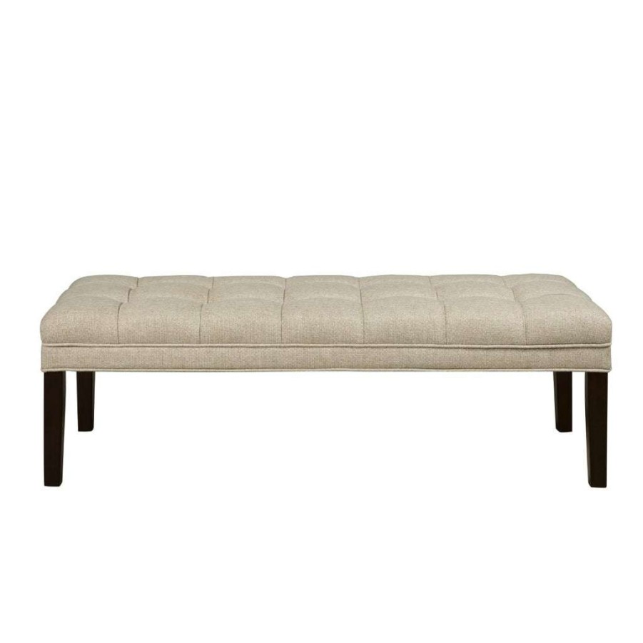 Bed * | Top Sell Accentrics Home Upholstered Biscuit Tufted Bed Bench