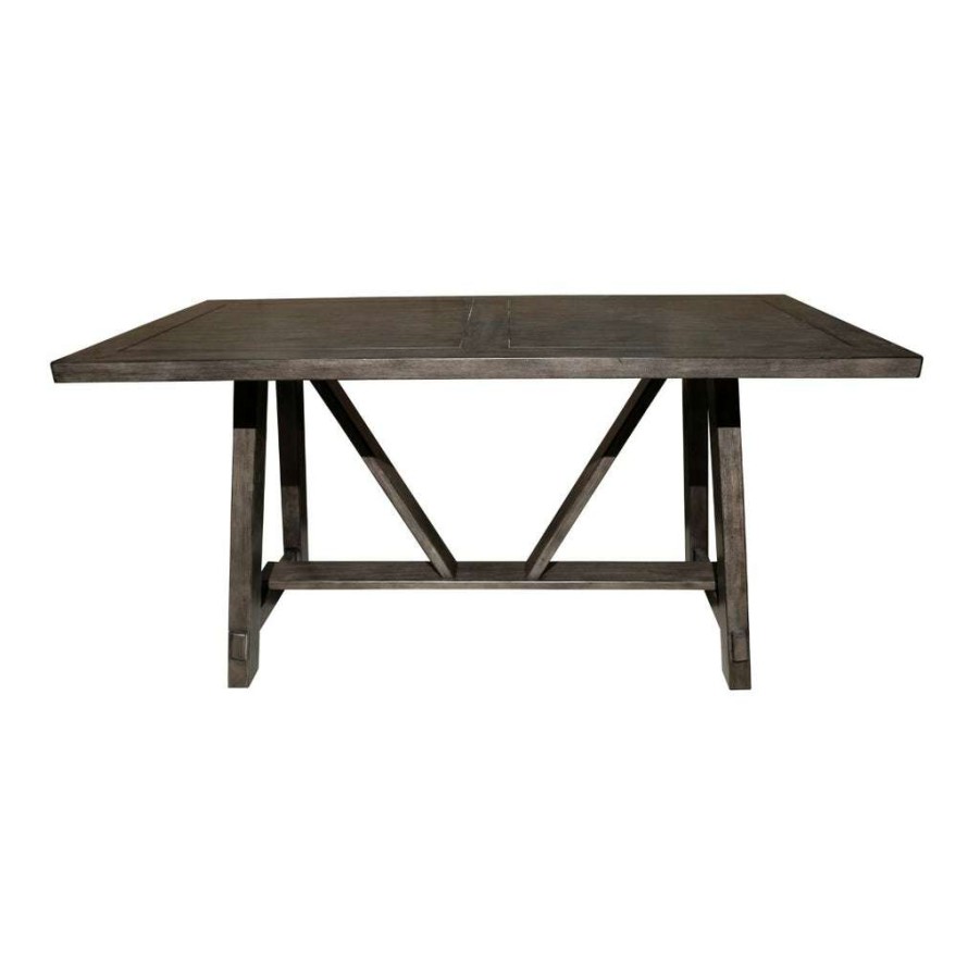 Table * | Online Accentrics Home Farmhouse Trestle Style Dining Table Carbon