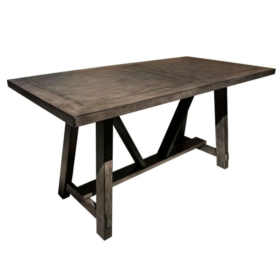 Table * | Online Accentrics Home Farmhouse Trestle Style Dining Table Carbon