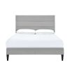 Bed * | Official Accentrics Home Horizontally Channeled Full Upholstered Platform Bed In Light Gray