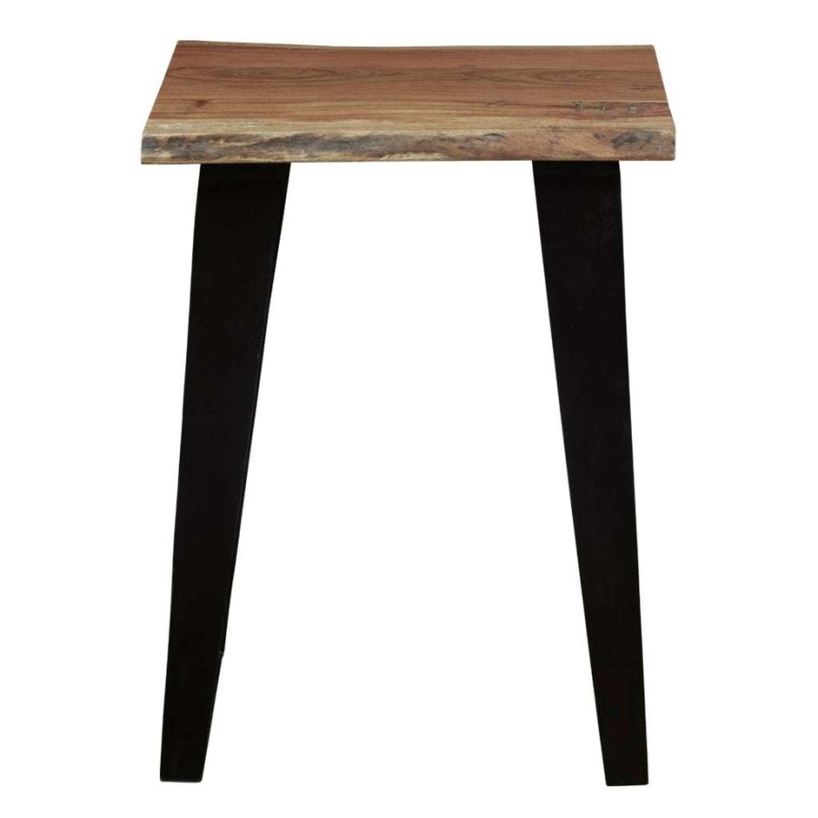 Table * | Official Accentrics Home Solid Acacia Live Edge End Table With Iron Sled Base