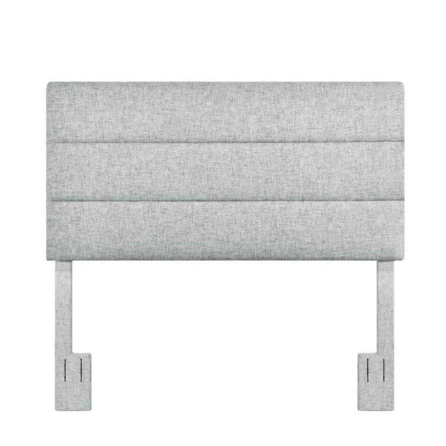 Table * | Outlet Accentrics Home Horizontally Channeled, Adjustable Full Or Queen Headboard In Platinum Gray