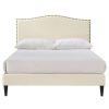 Bed * | Official Accentrics Home Arched, Nailhead Trim Upholstered Full Platform Bed In Beige