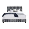 Bed * | Official Accentrics Home Marine Quatrefoil Upholstered King Bed With Double Nail Head Trim